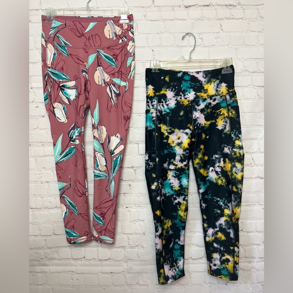 Two Pairs Of Size Small Printed Activewear Leggings